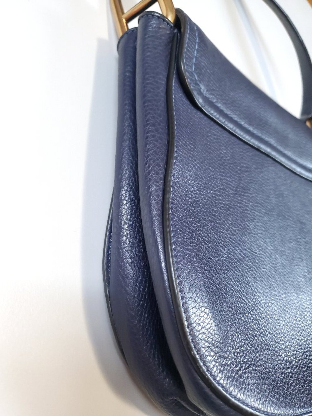 Marc Jacobs Maverick Large Saddle Shoulder Bag in Navy Blue Leather - Picture 9 of 13